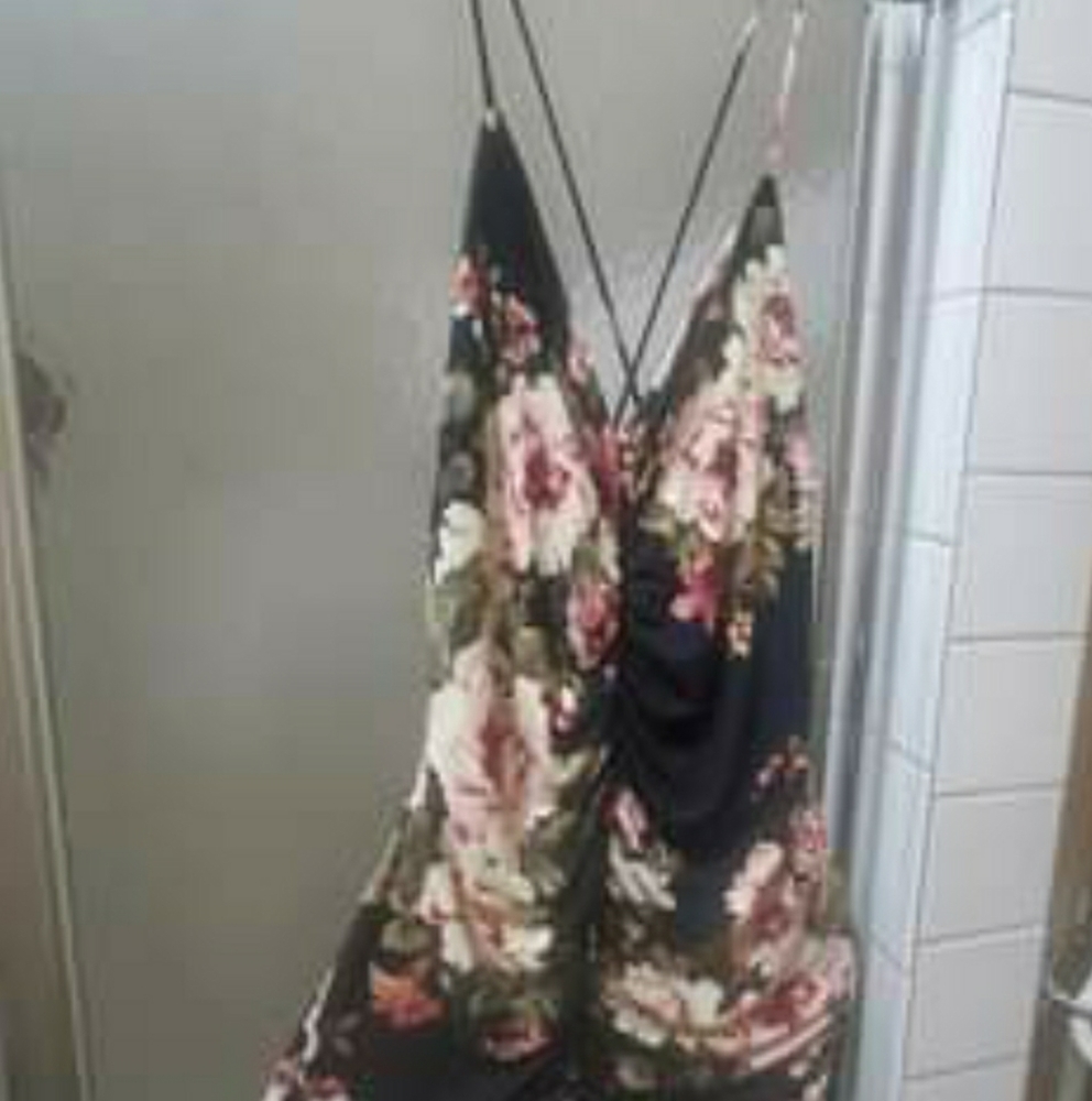 Maxi black floral dress